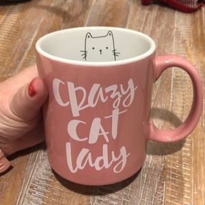 “Crazy Cat Lady” pink coffee large mug